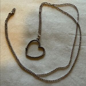 James Avery Twisted Wire Changeable Heart Necklace